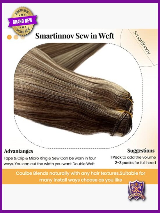14 Inch Hand Tied Weft Hair Extensions Real Human Hair Balayage Straight main image 4